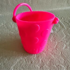 Pink Silicone Dot-Texture Mini Bucket Bag Charm For Hand sanitizer